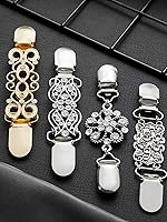 Vista 7 de Jetec - 4 clips para chalsuéter estilo vintageretro, para mujer, niña, de 4 estilos, Zinc