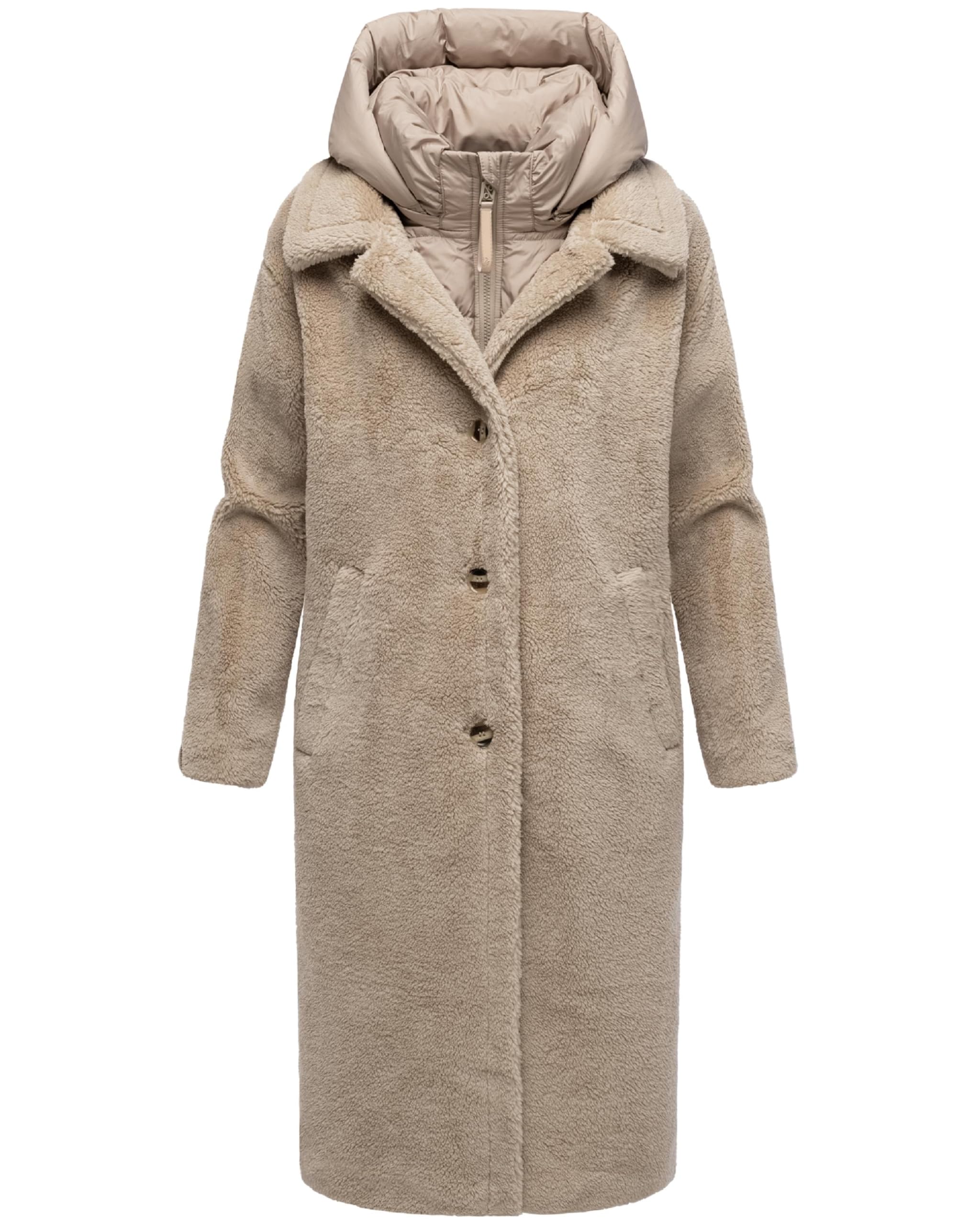 Navahoo Cappotto caldo da donna in pile Teddy con inserto rimovibile e trapuntato, Teddyzauber 14 XS-3XL