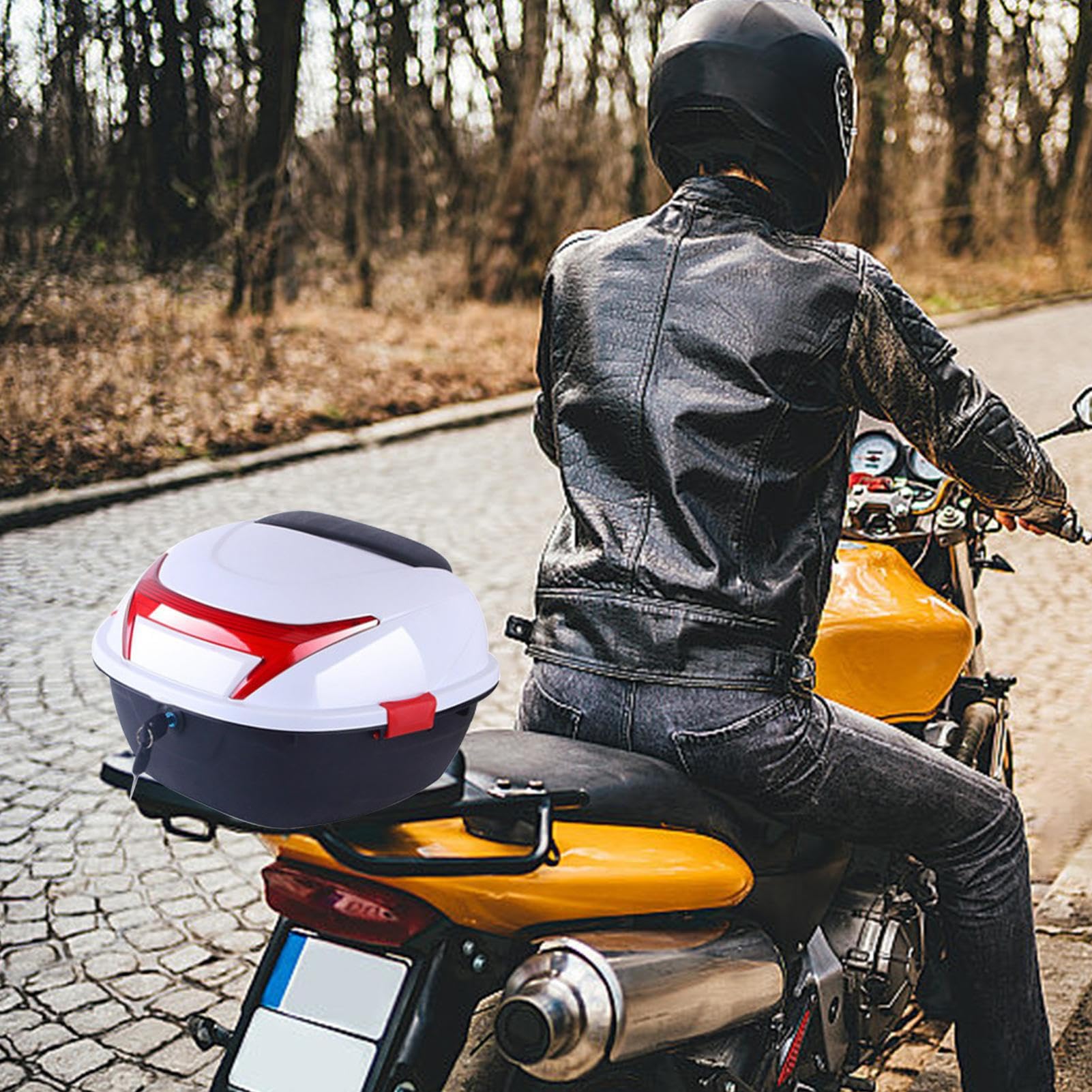 Caja de equipaje de moto - Estuche compacto de almacenamiento de cola para conducir | Chaquetas de carga duraderas, bolsos, guantes, viajes al aire libre, excursiones, aventuras, viajes residenciales