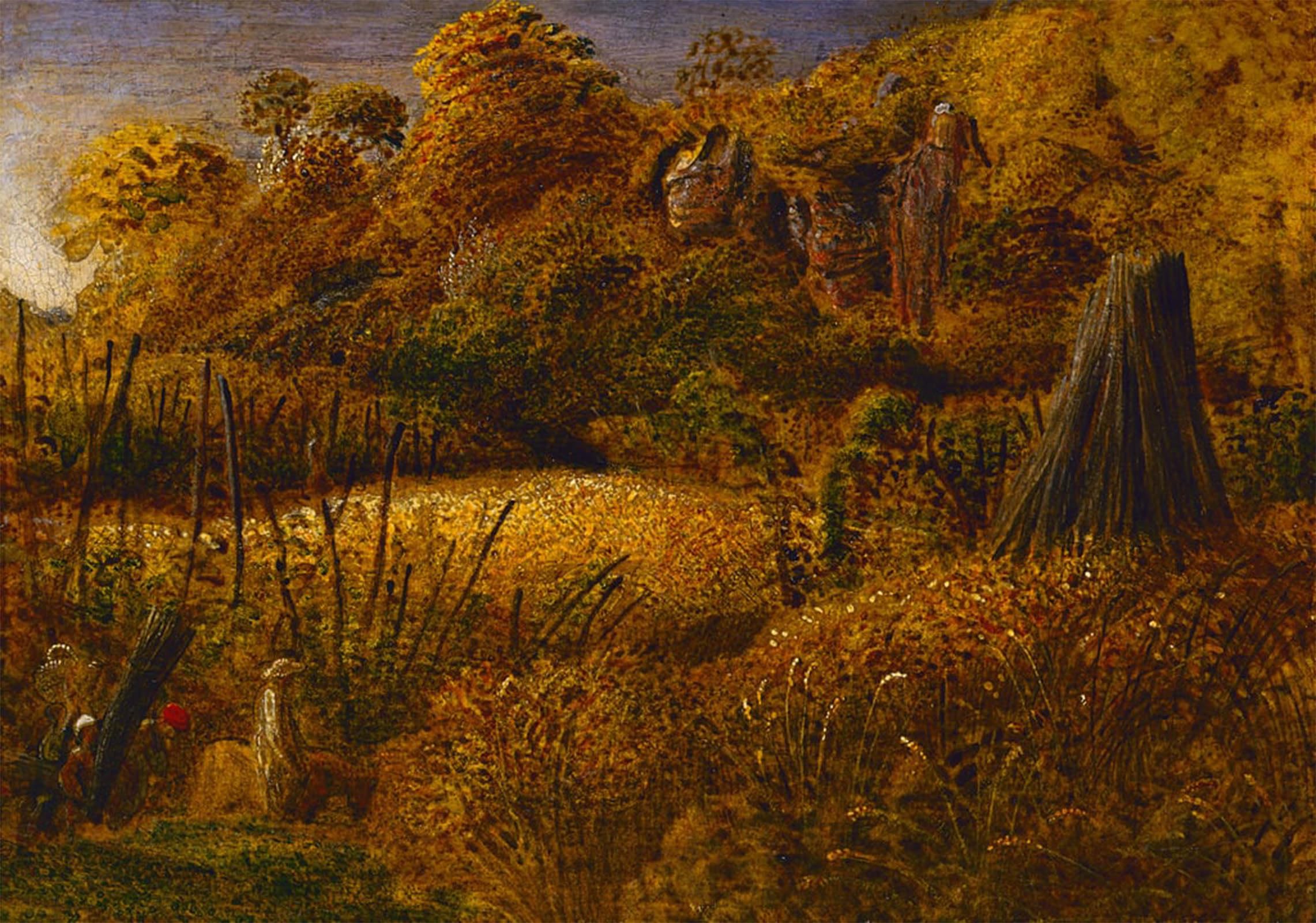 ARTXLXXBN Famous Prints Artwork Pictures Poster Painting Art Scene At Underriver or the Hop Garden by Famous Painter Artwork Landscape Pictures for Home Decor 60x90cm