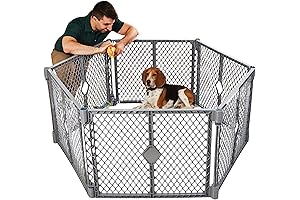 North States MyPet Petyard: Indoor/Outdoor, 6-Panel Dog Playpen, 5.5 Ft. Wide