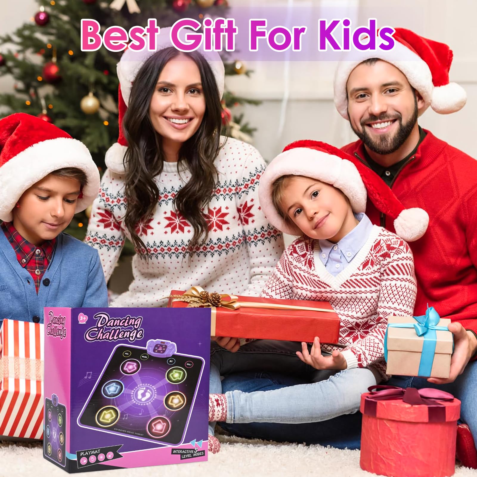 ZWOOS Tappetino da Ballo per Bambini da 3 a 12+ Anni, Tappetini da Ballo Bambina Giocattolo con Bluetooth, Elettronico Tappeto Musicale Regalo Bambina 3 4 5 6 7 8 9 10 Anni per Natale e Compleanni