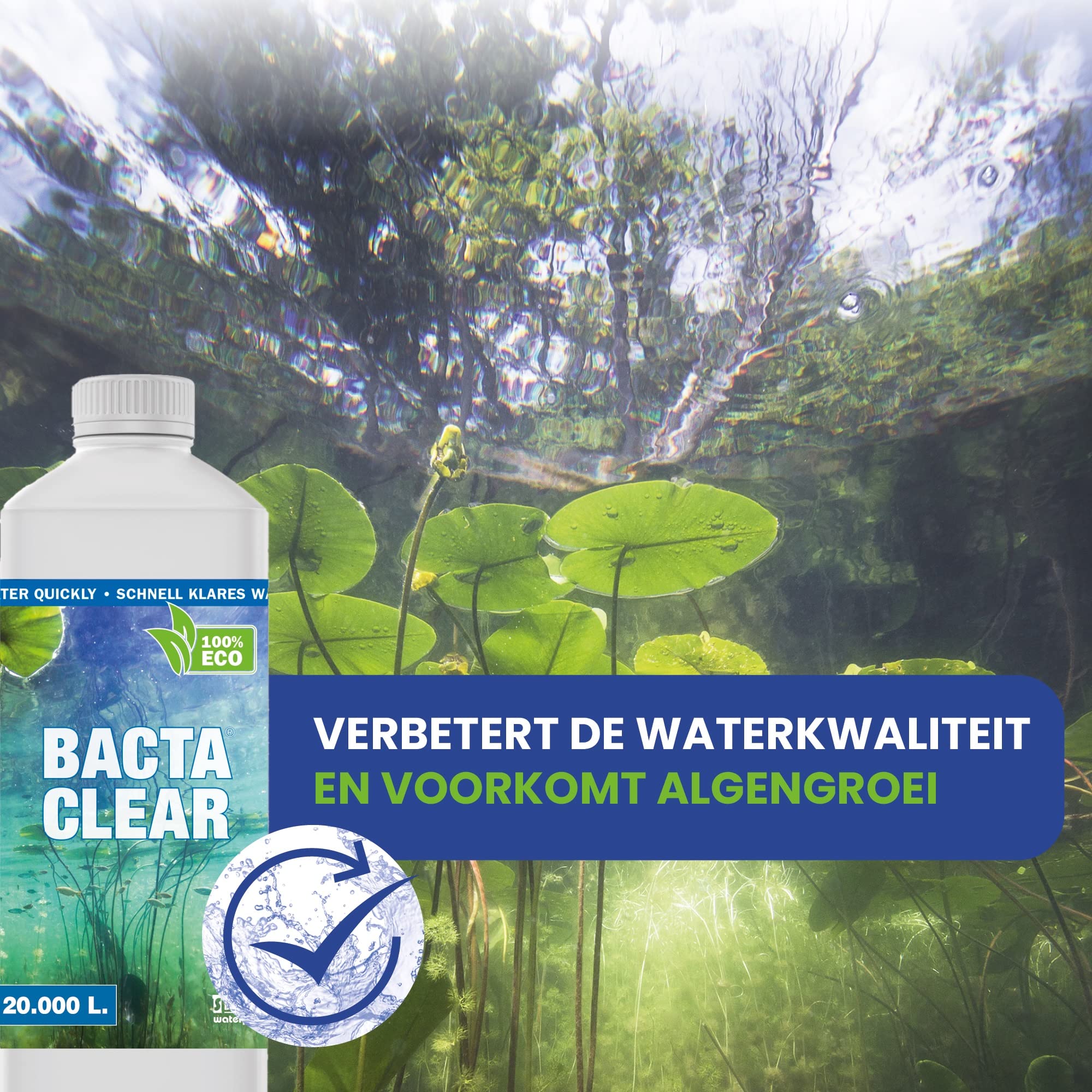 Vdvelde BACTA Clear Bactéries pour Bassin - Entretien Biologique 1.000-20.000L