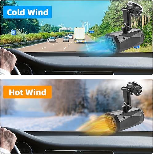 Miniatura 2 de Calentador portátil 2 en 1 para parabrisas y descongelador calentador de automóvil que se conecta al encendedor de cigarrillos ventilador de