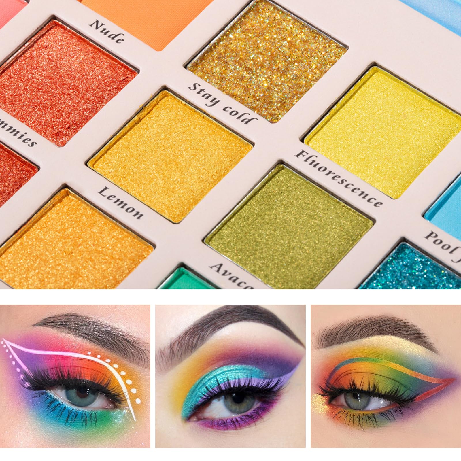Palette de fards à Paupières, Fard à Paupières Couleurs Vives, Ombres à Paupières Palette Maquillage Yeux Mat Pigmentées, Palette de Poudre de Fard à Paupières à Paillettes Perlées (30 Couleurs)