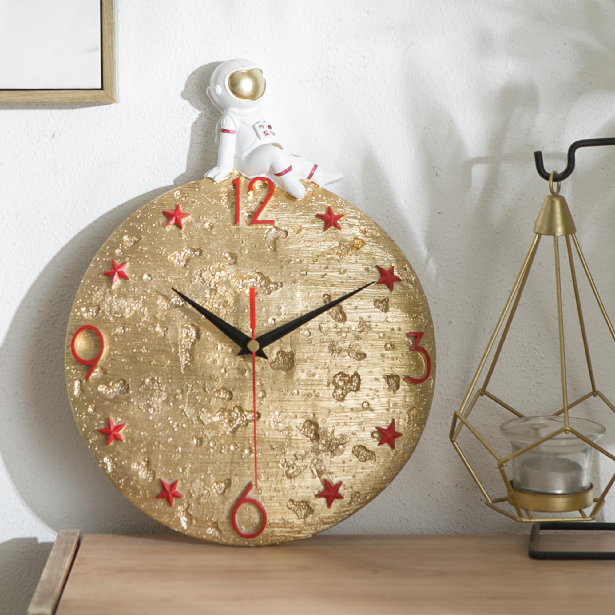 Amazon.co.jp: Banllis 宇宙をテーマにした壁掛け時計、宇宙飛行士の月