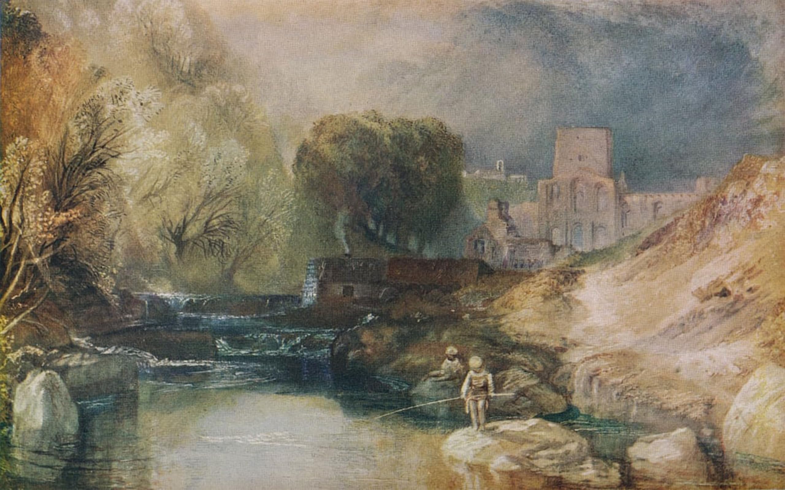 SERENDIPITP Retro Picture Poster Wall Art Pictures Painting Brinkburn Priory Northumberland by Mallord William Turner Wall Art Canvas Print for Wall Decor 60x90cm
