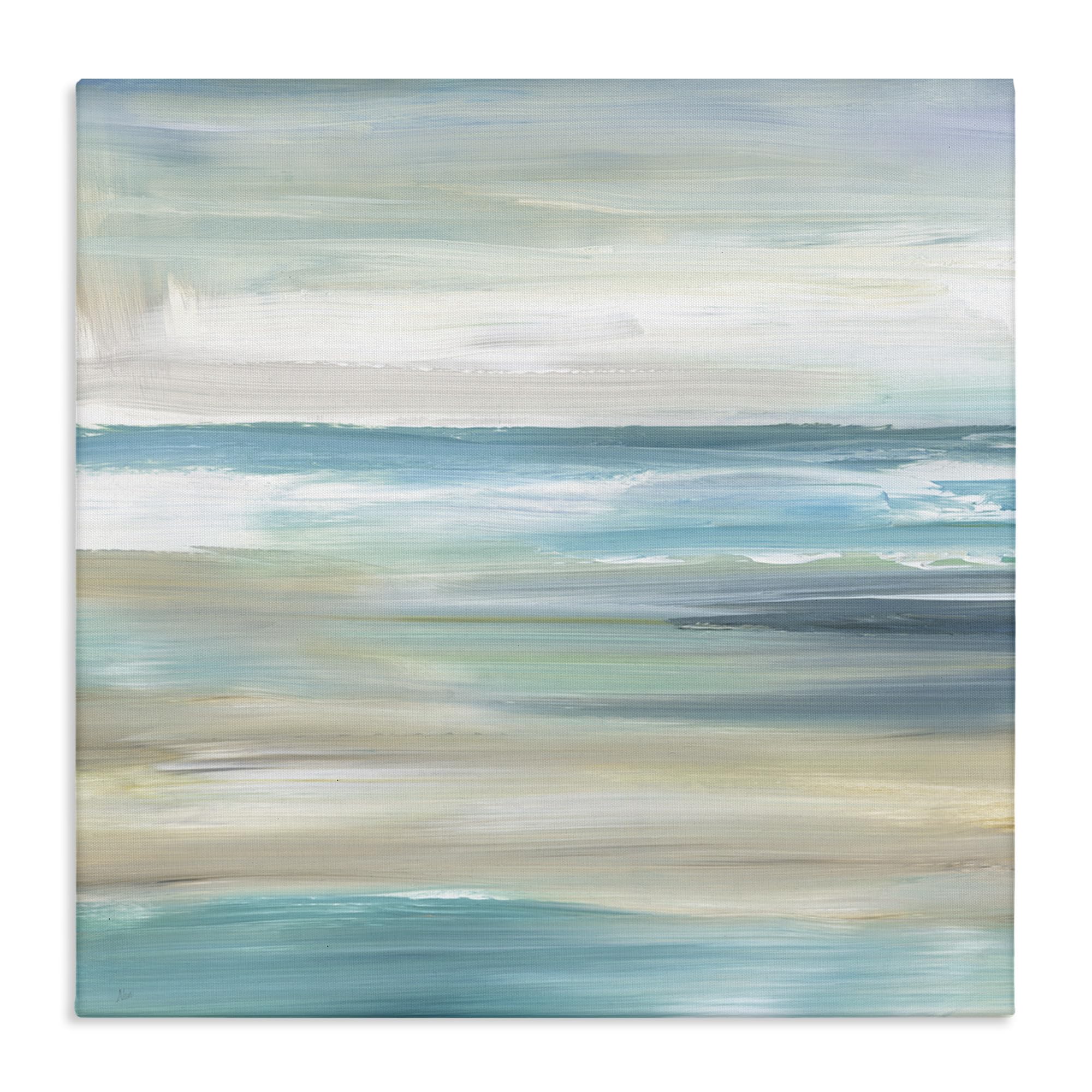 Stupell Industries Abstract Beach Sand Ocean Waves Canvas Wall Art, Design by Nan