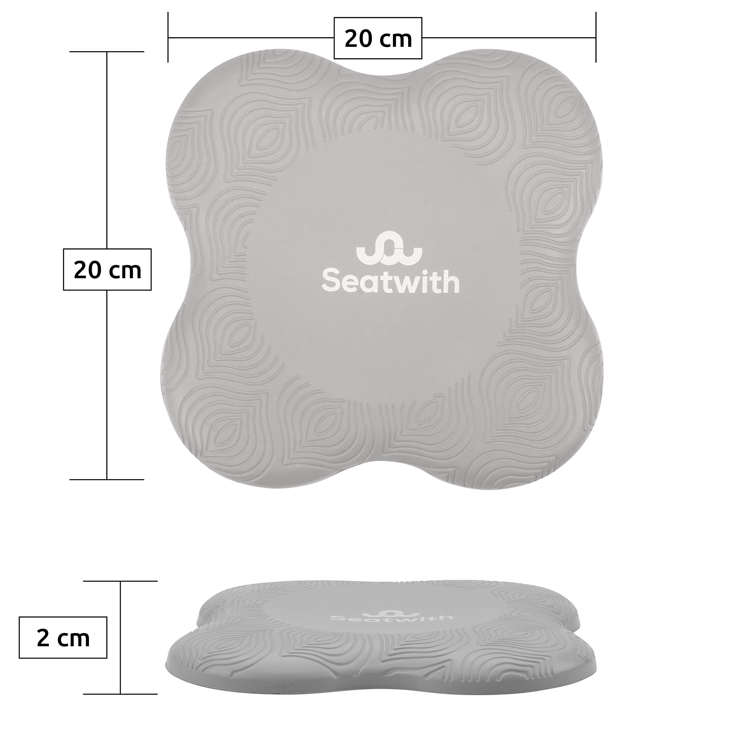 Poduszka na kolana do jogi, zestaw 2 szt., z workiem transportowym + instrukcja treningowa PDF, maksymalne odciążenie i wsparcie kolan, nadgarstki i łokcie, 20 x 20 cm, fitness pilates