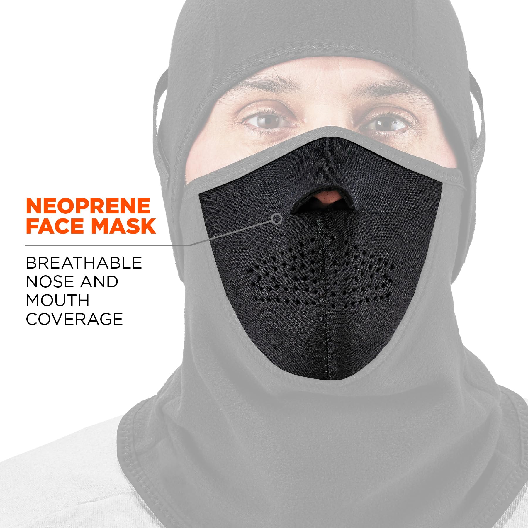 N-Ferno, 6827, 6827 2 pezzi in pile passamontagna/neoprene, nero