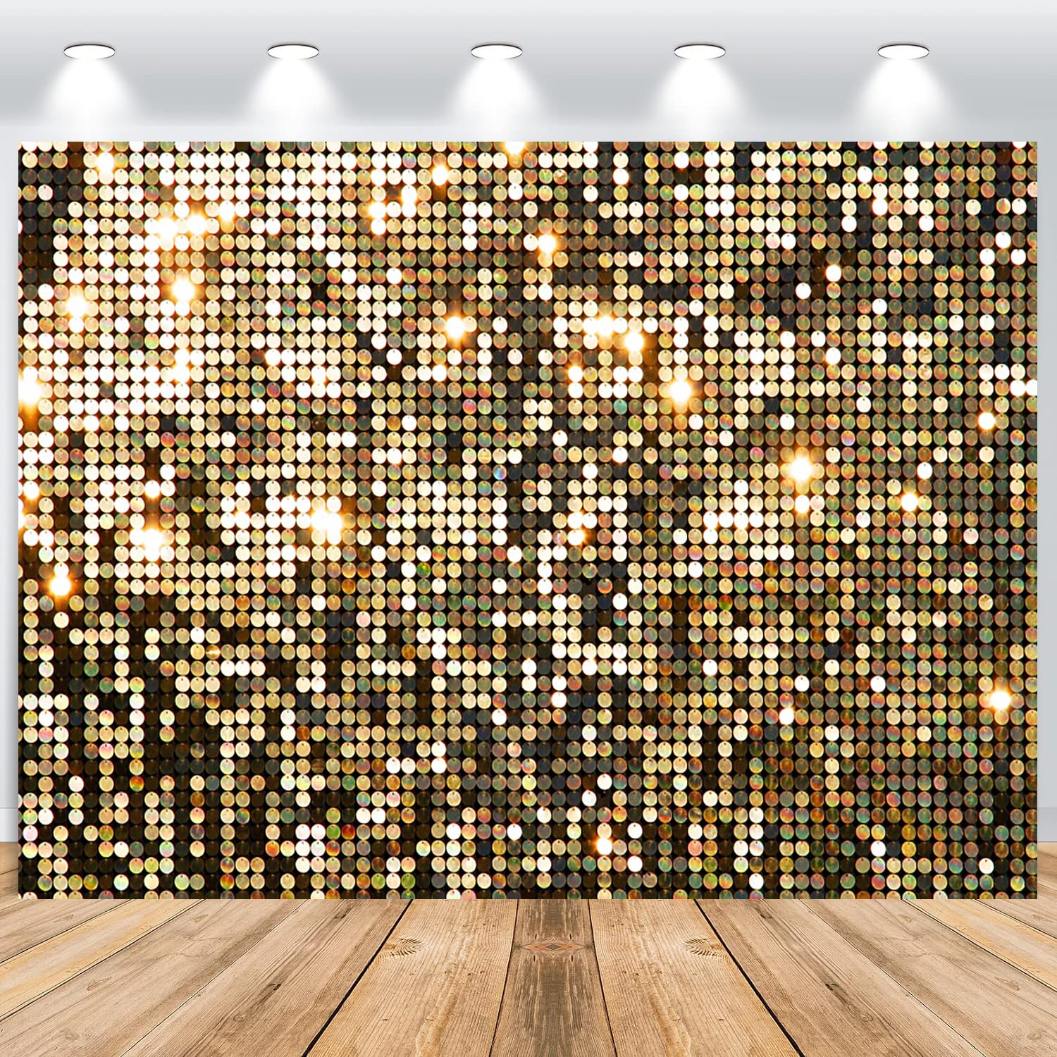 ASDCXZ Gouden achtergrond 2,2 x 1,5 m, gouden glitterdeeltjes zwarte droom-fotoachtergrond, vinyl fotobox achtergrond voor verjaardag, bruiloft, afstuderen, bal, feest, portret fotostudio's