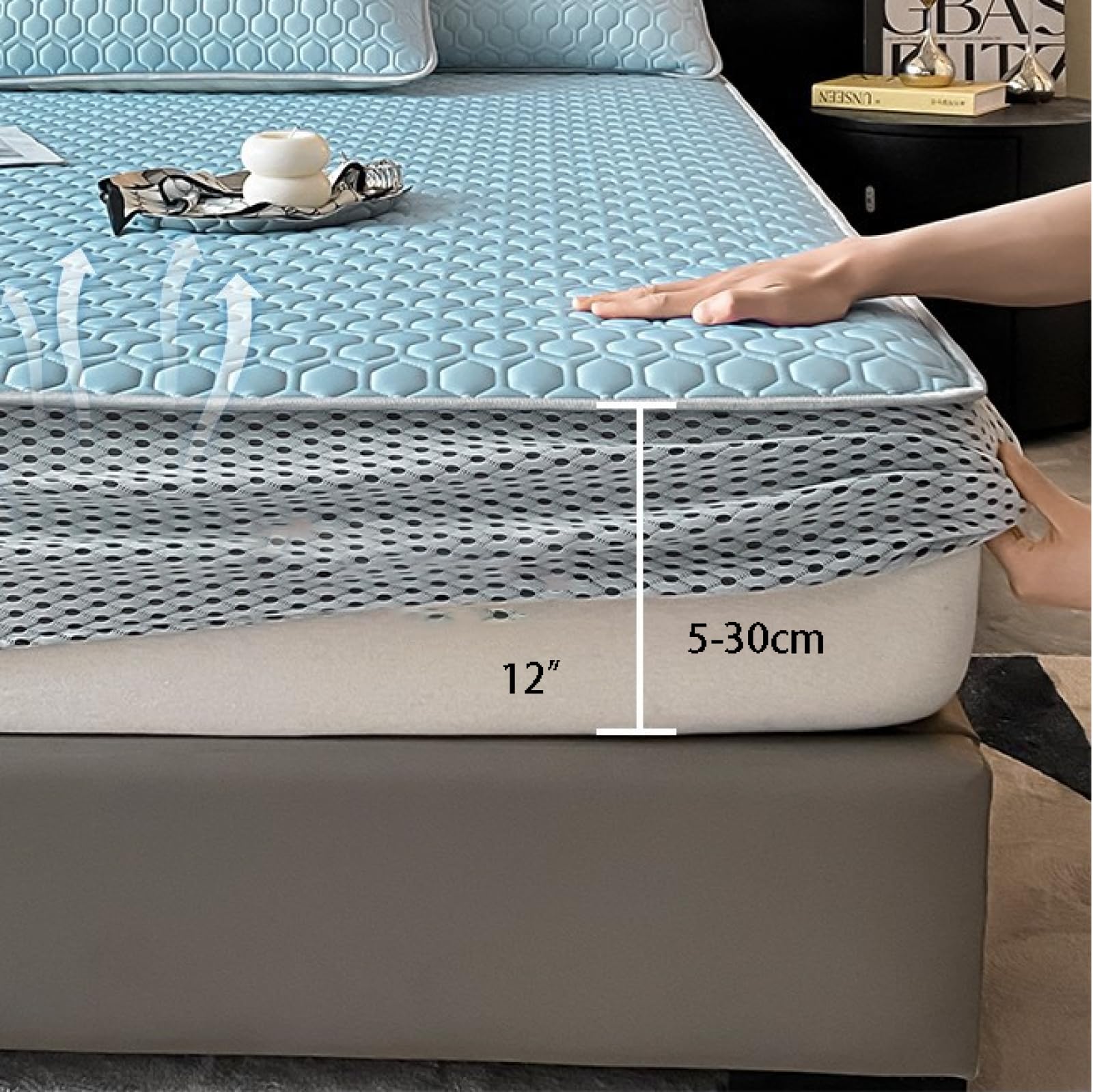 Amazon.com: FCLDESHOP Deep Fitted Sheet,Cool Latex Fitted Sheets