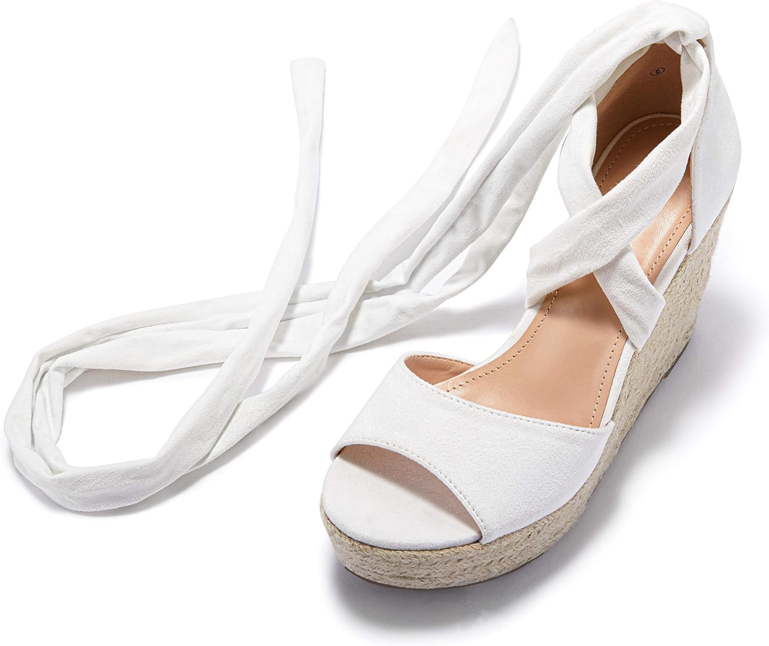 SERAIH Womens Lace up Espadrilles Platform Wedges Sandals Heels Tie Ankle Strap Summer Dress Shoes - Image 4