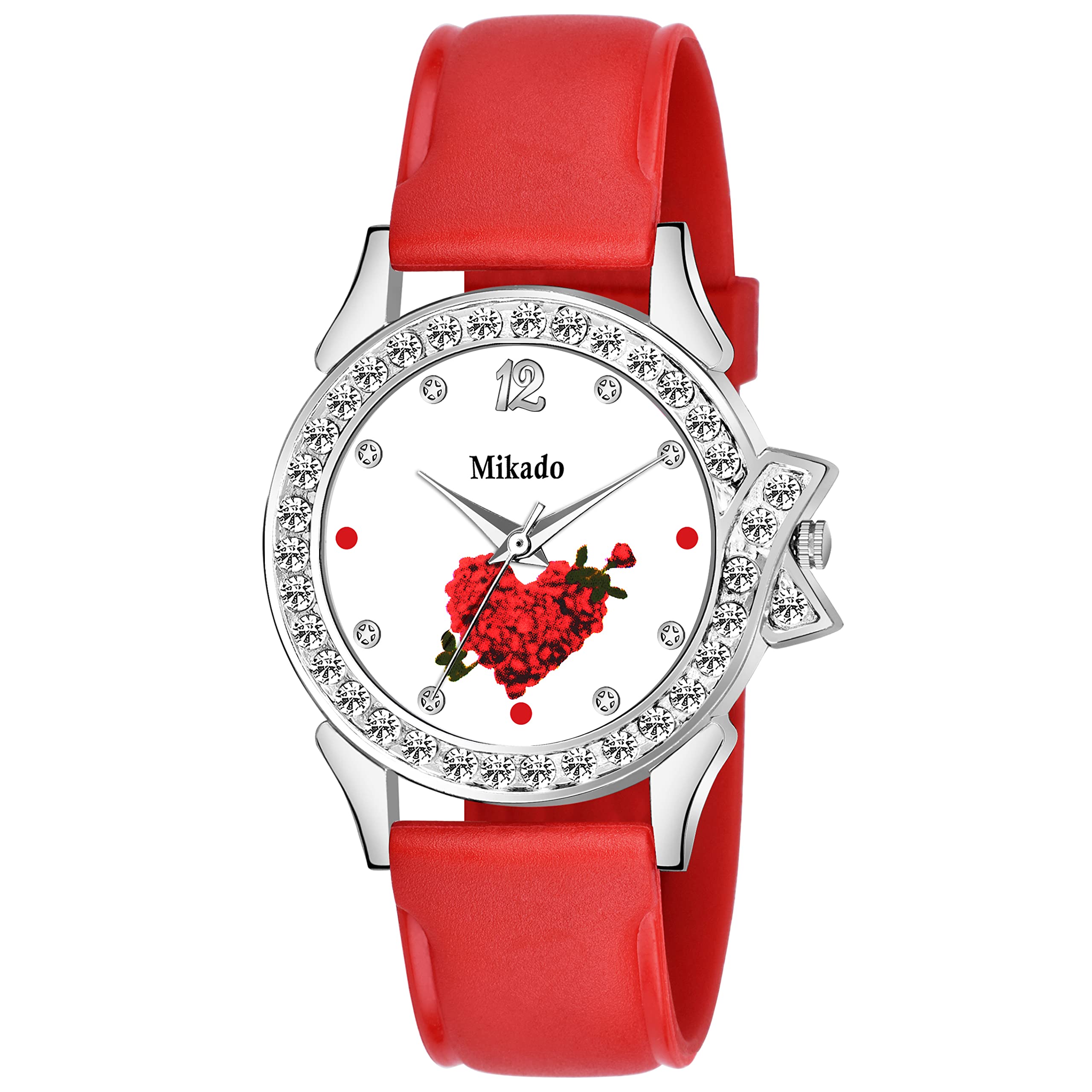 Mikado Red Dil Gift Wrist Watch for Girls and Women (B09W9C98BV) Amazon Price History, Amazon Price Tracker