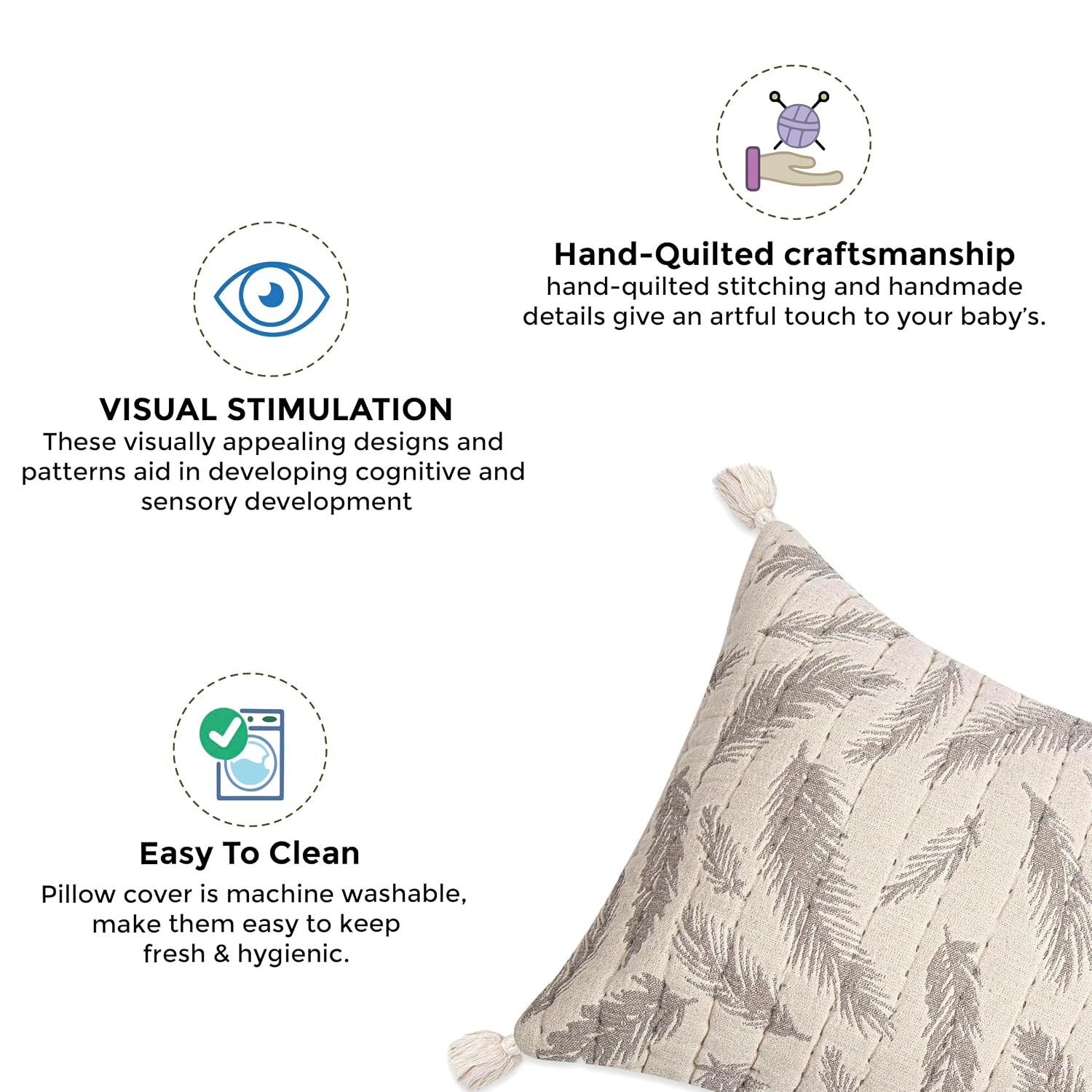 Crane Baby Grey Feather Pillow