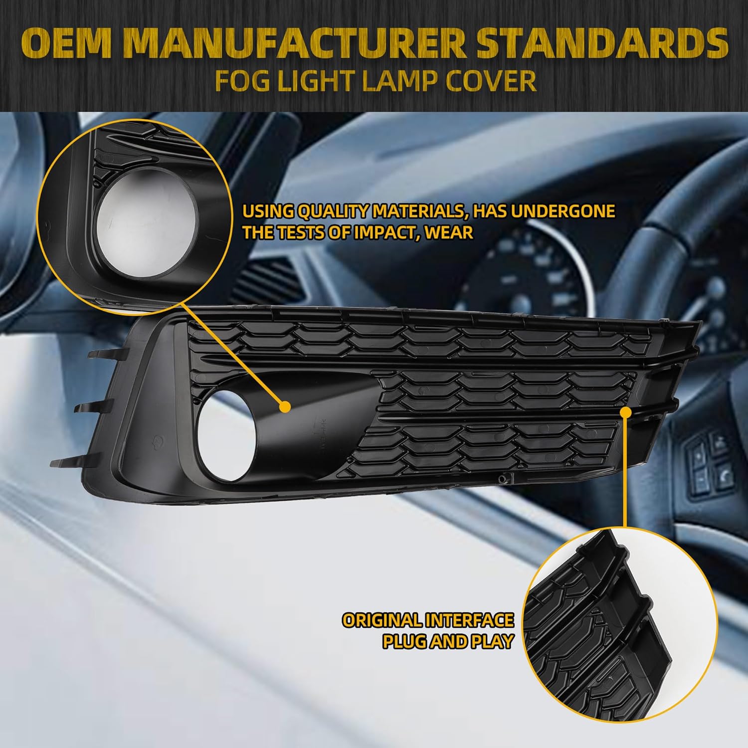 Dasbecan Fog Light Cover Compatible with 2020-2023 Subaru Impreza Front Bumper Fog Lamp Bezel Left Driver Side Replace# 57737FL03A