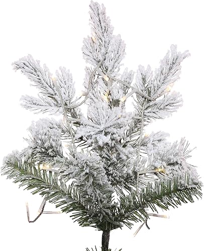 Miniatura 2 de Vickerman Kiana - Árbol de Navidad artificial preiluminado delgado de 10 x 58 pulgadas, blanco cálido, gran angular de bajo voltaje, luces LED de