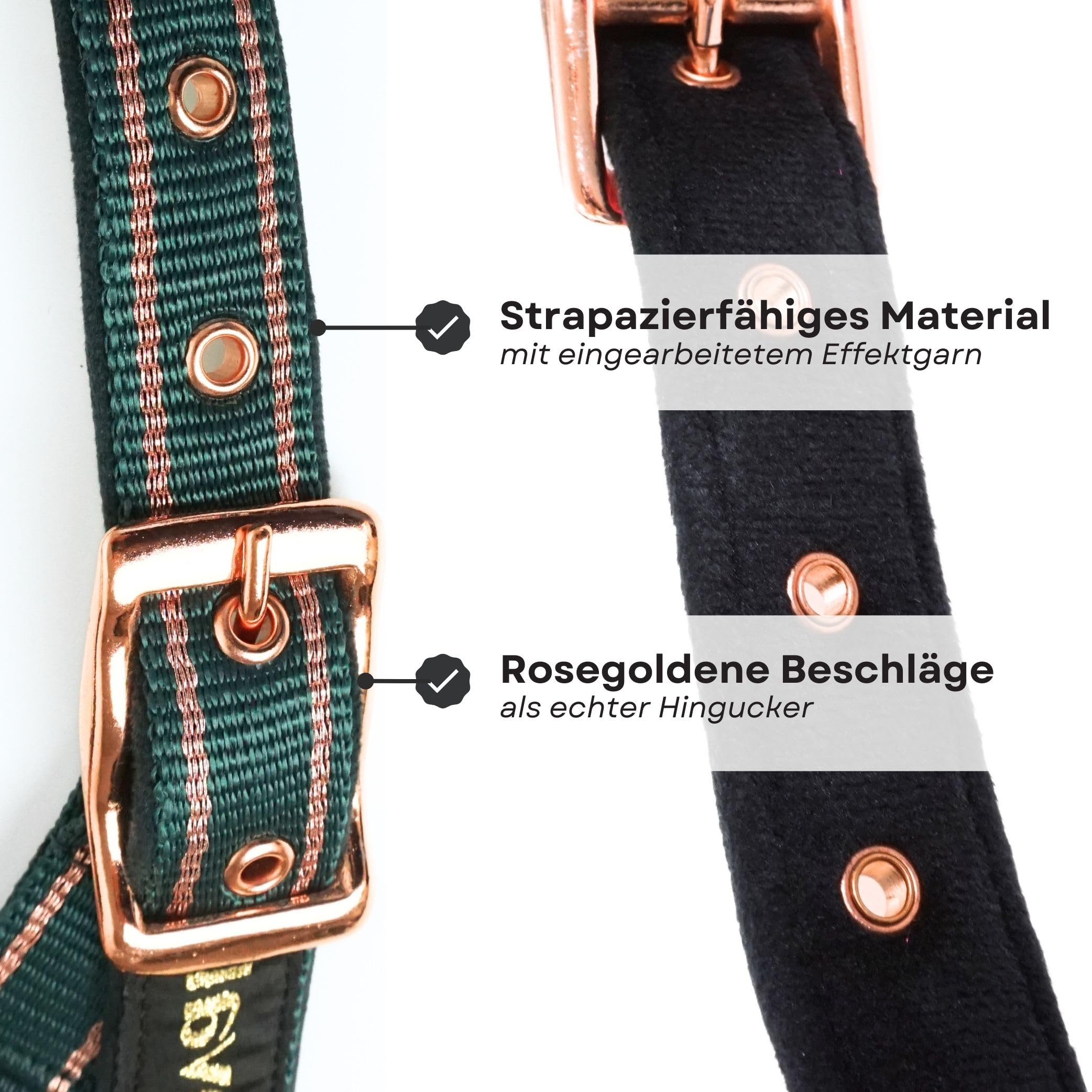 Cavezza per cavalli con glitter in oro rosa, cavezza cavallo in nero e rosa, regolabile in 2 posizioni (verde oro rosa, purosangue)