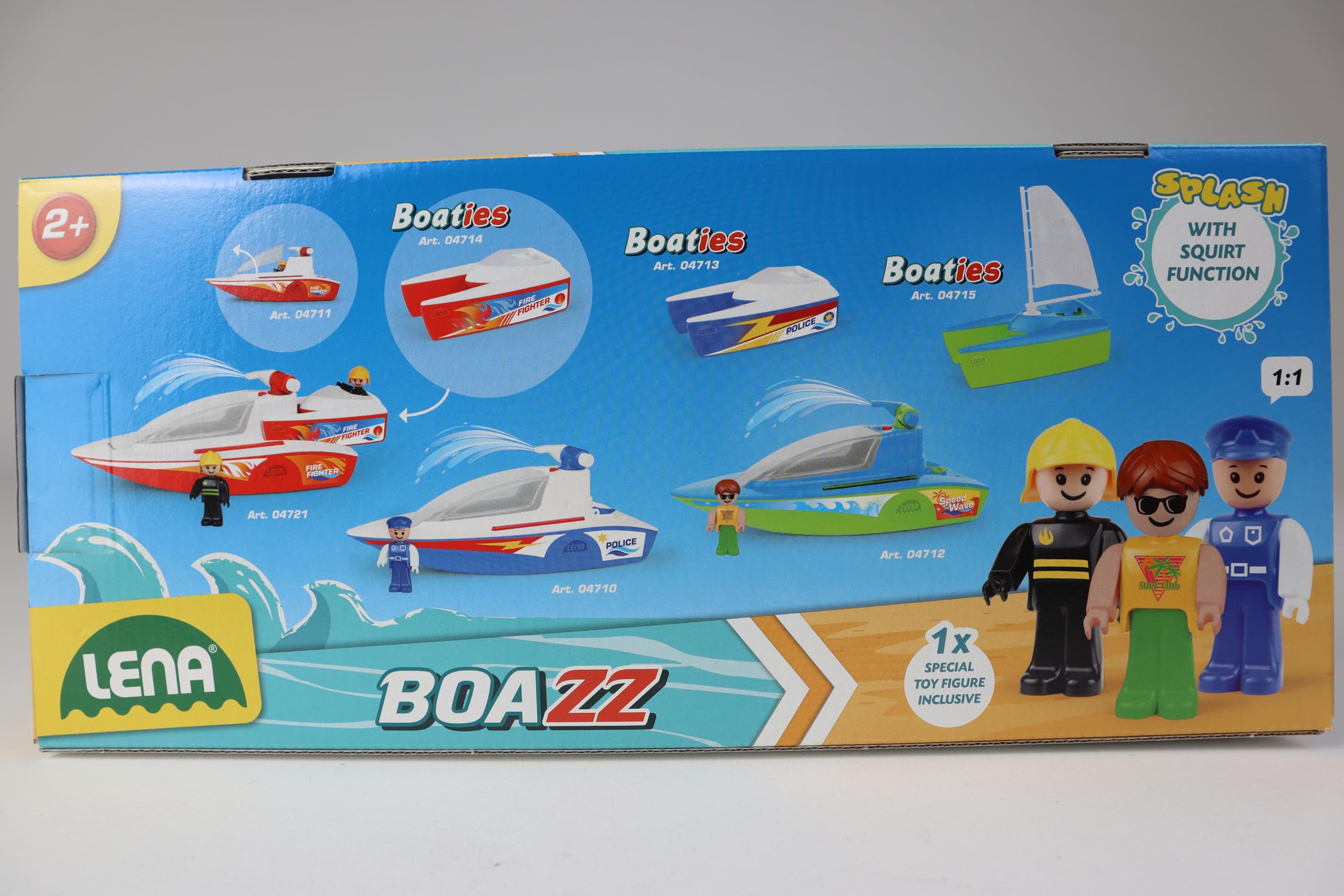 LENA - BOAZZ Barco Deportivo 36 cm, Barco de Juguete para Interior y Exterior, para niños a Partir de 2 años, con depósito de Agua y función Spray