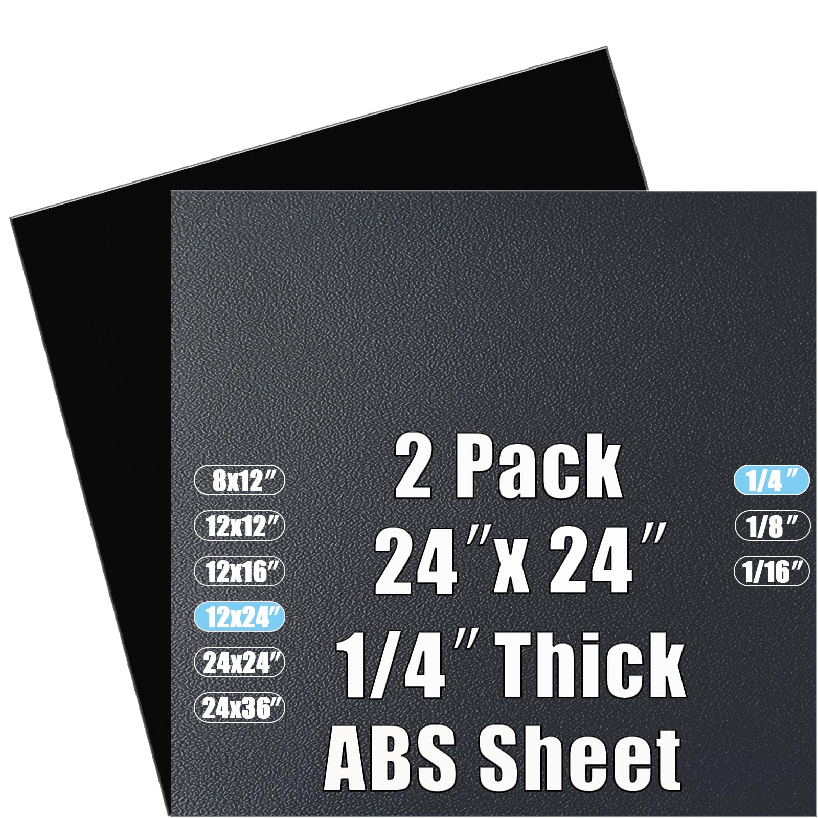 ABS Plastic Sheets - 1/4" Thick (2-Pack) Thermoform Board -8 ABS Plastic Sheets - 1/4" Thick (2-Pack) Thermoform Board -8