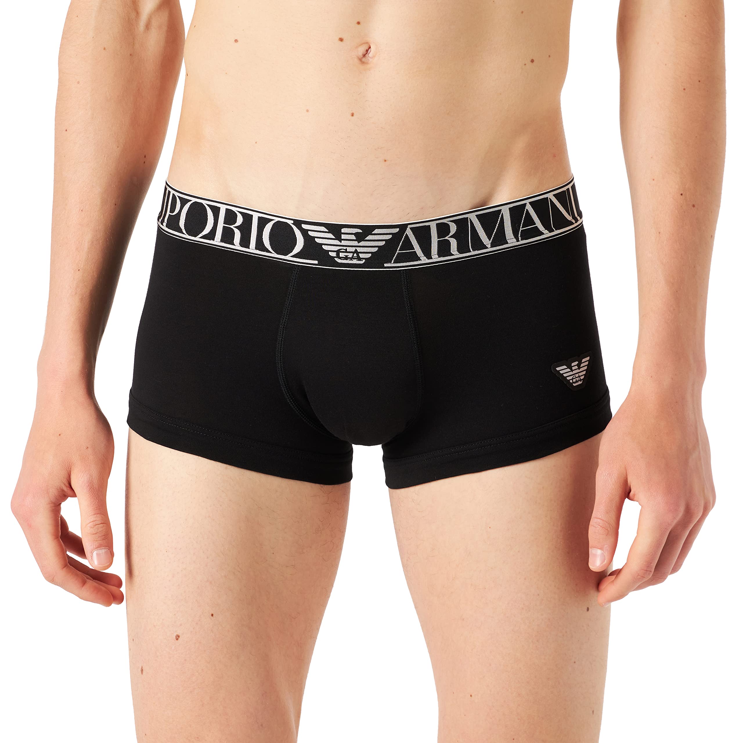 Emporio Armani Underwear Men's White Trunk Shiny Logoband, Small