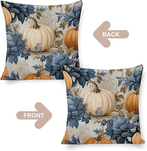Miniatura 3 de Fundas de almohada decorativas con diseño de calabaza blanca en acuarela para sofá, muebles de patio, decoración del hogar, 16 x 16 pulgadas