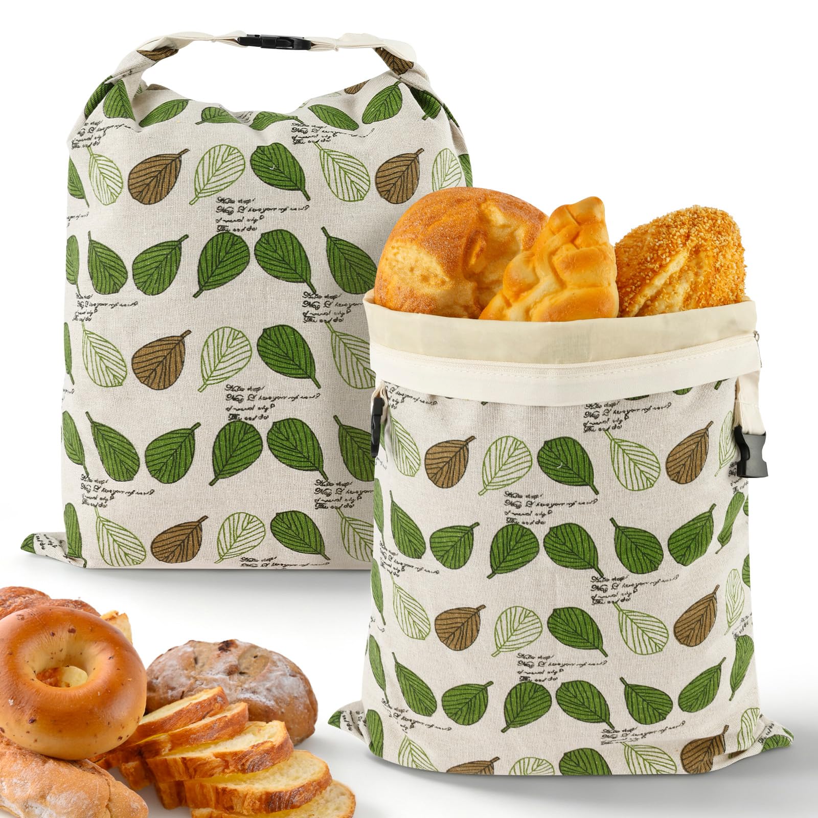 Reusable Beeswax Bread Bags 2 Pack for Sourdough Storage 17x13 Inch