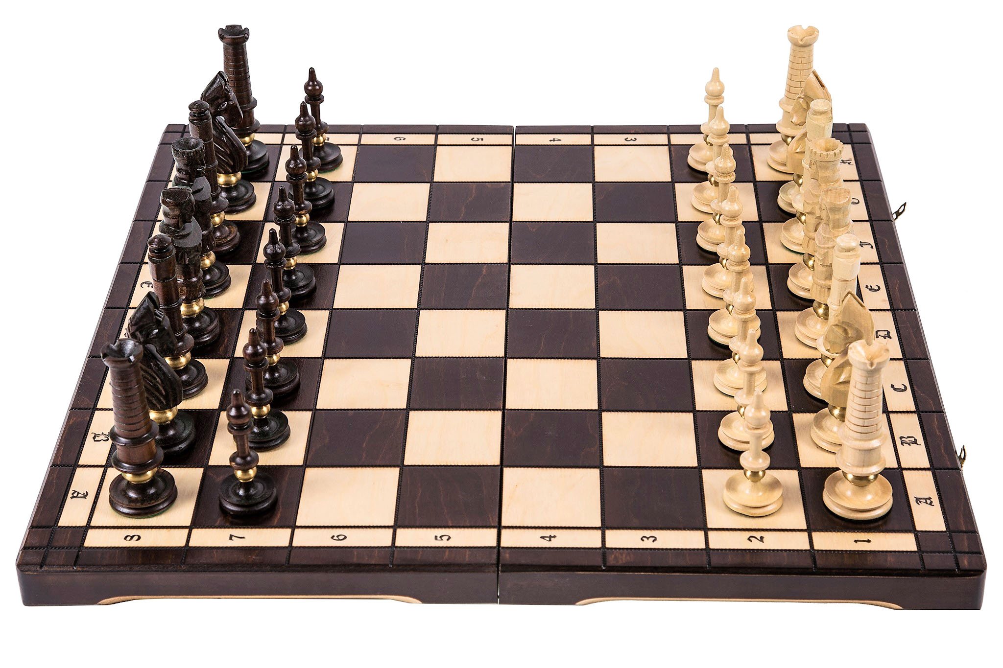 SQUARE - Scacchi in legno - ROYAL LUX - Classic - 65 x 65 cm - Scacchiera & I pezzi degli scacchi