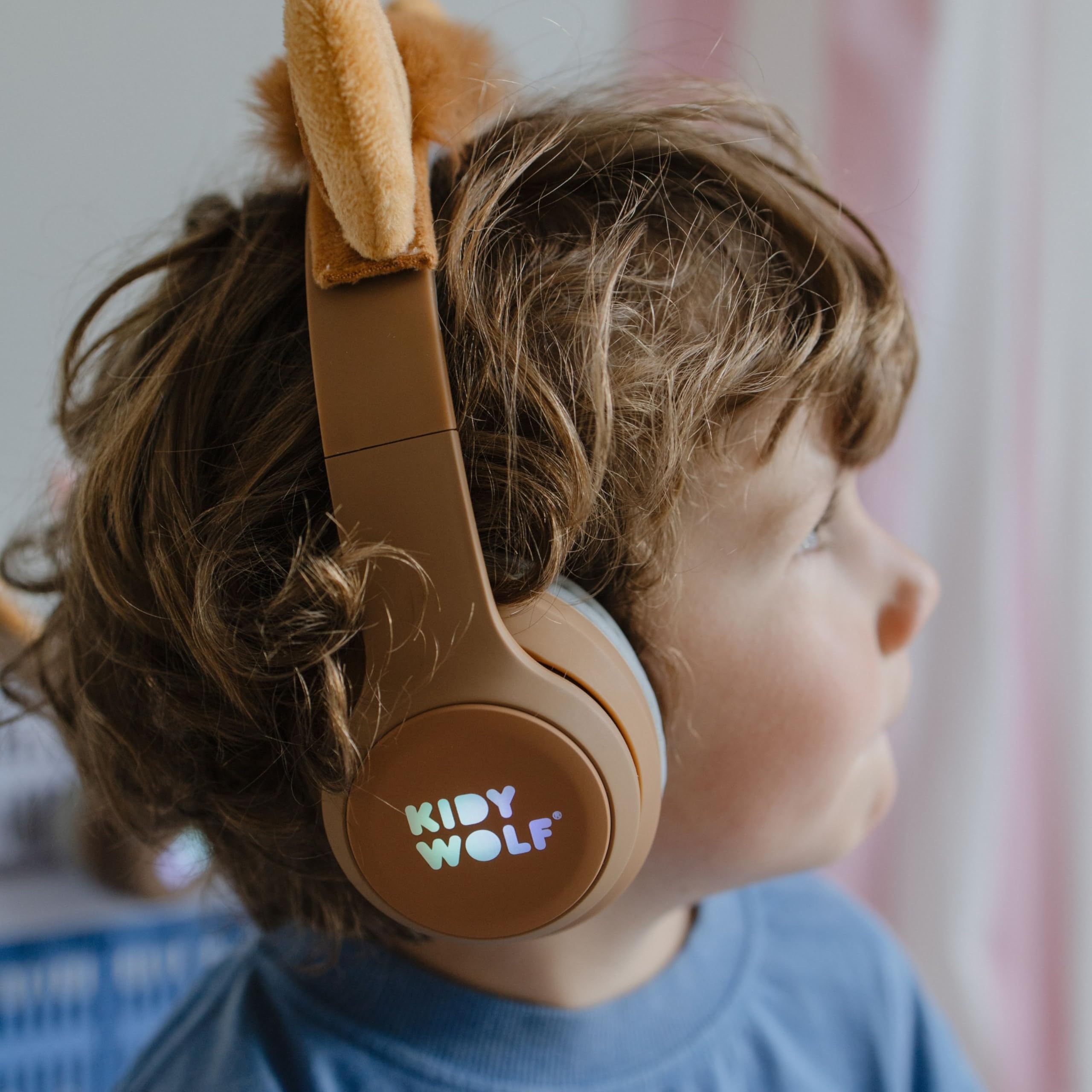 KIDYWOLF - KIDYEARS Lion - Casque Audio Enfant Bluetooth & Filaire - Volume Limité 85dB pour Protéger l'Audition