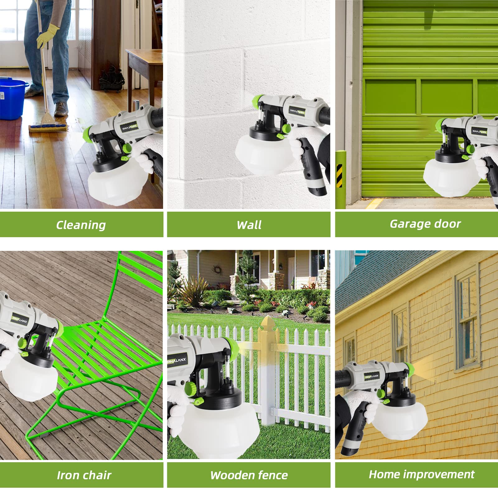 Paint Sprayer, PHALANX 700W HVLP Spray Gun, Paint Gun with 1200ml Easy