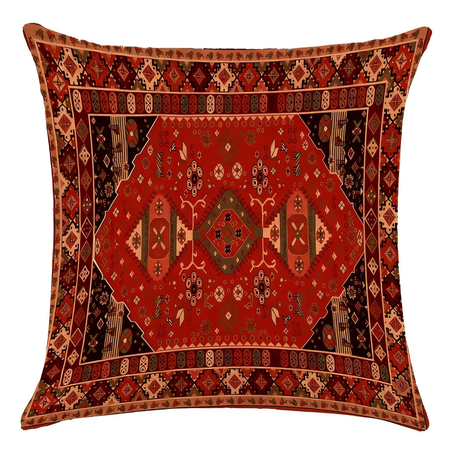 YIXANNX Outdoor Pillow Covers Red Any Room With Captivating Oriental Decor Indian Decor Ikat Pillow Cover Feel Materials. Only