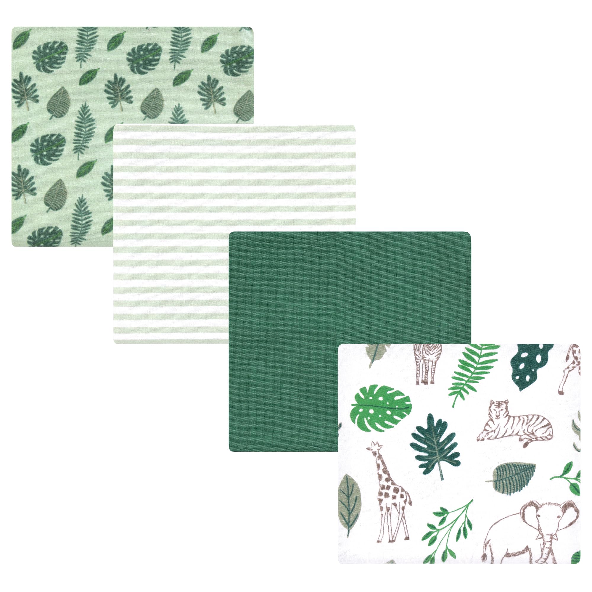 Hudson Baby Unisex Baby Cotton Flannel Receiving Blankets, Jungle, One Size