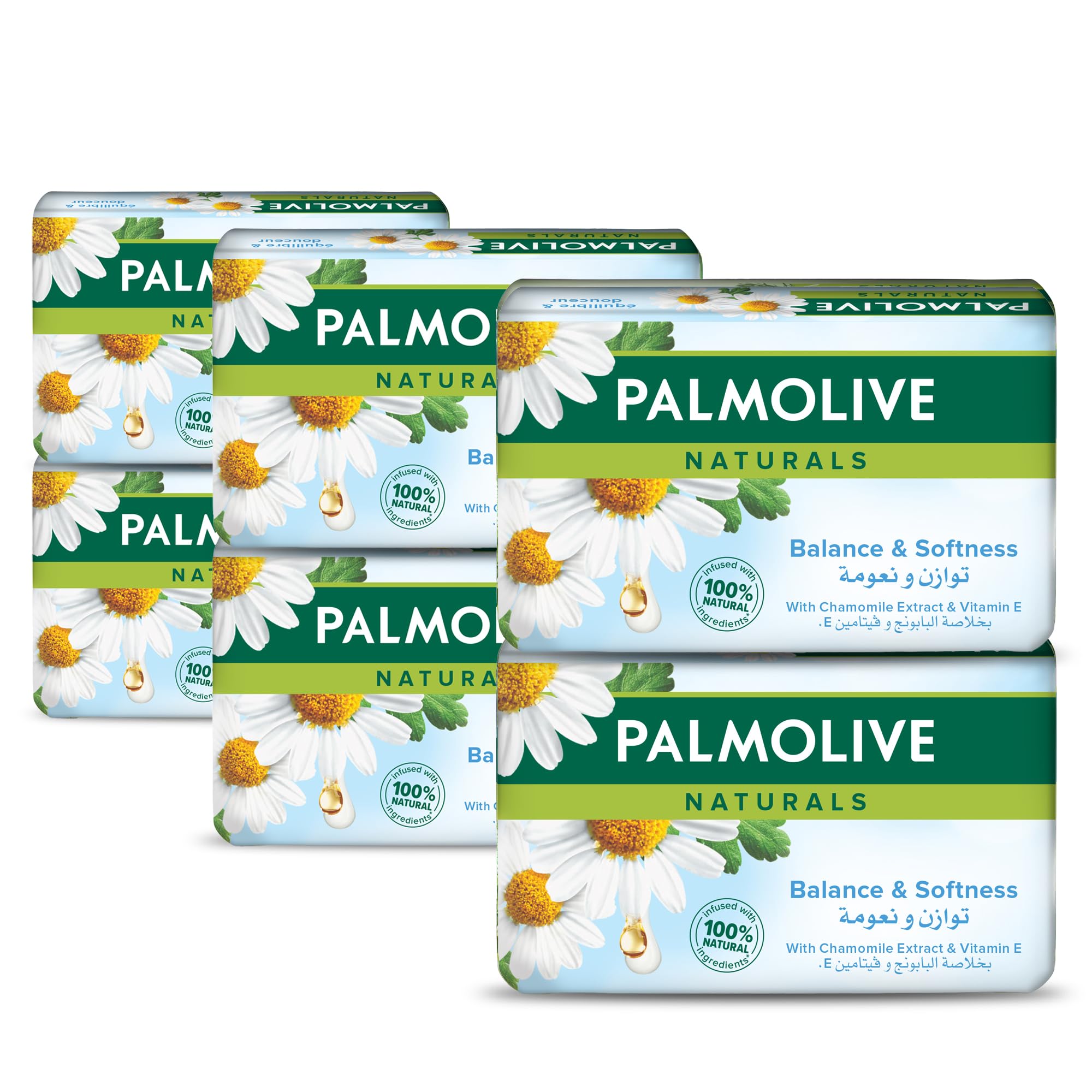 Naturals Bar Soap Balanced and Mild with Chamomile and Vitamin E 120gm (6 Pack)
