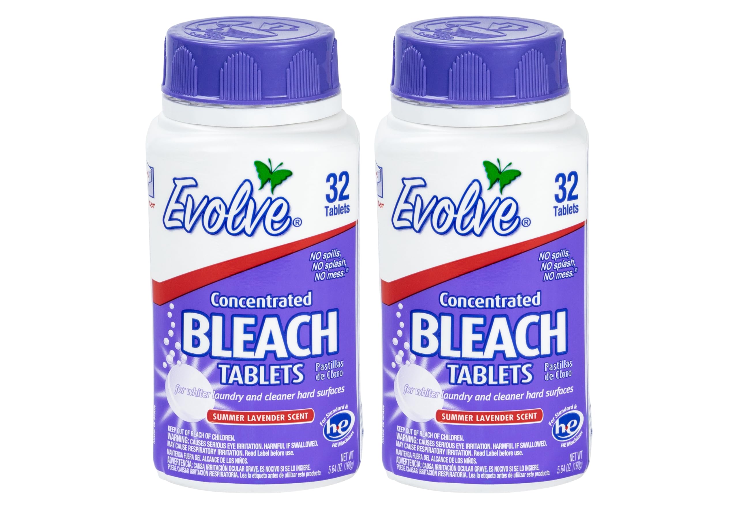 Evolve Concentrated Bleach Tablets - 32 ct Summer Lavender (2 pack)