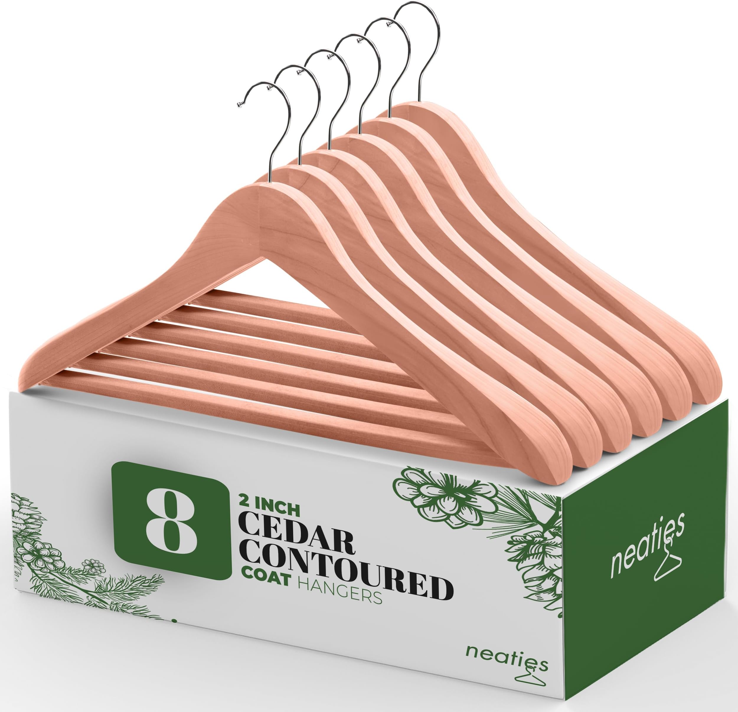 Neaties Premium Red Cedar Hangers for Closet Wide 2" Thick