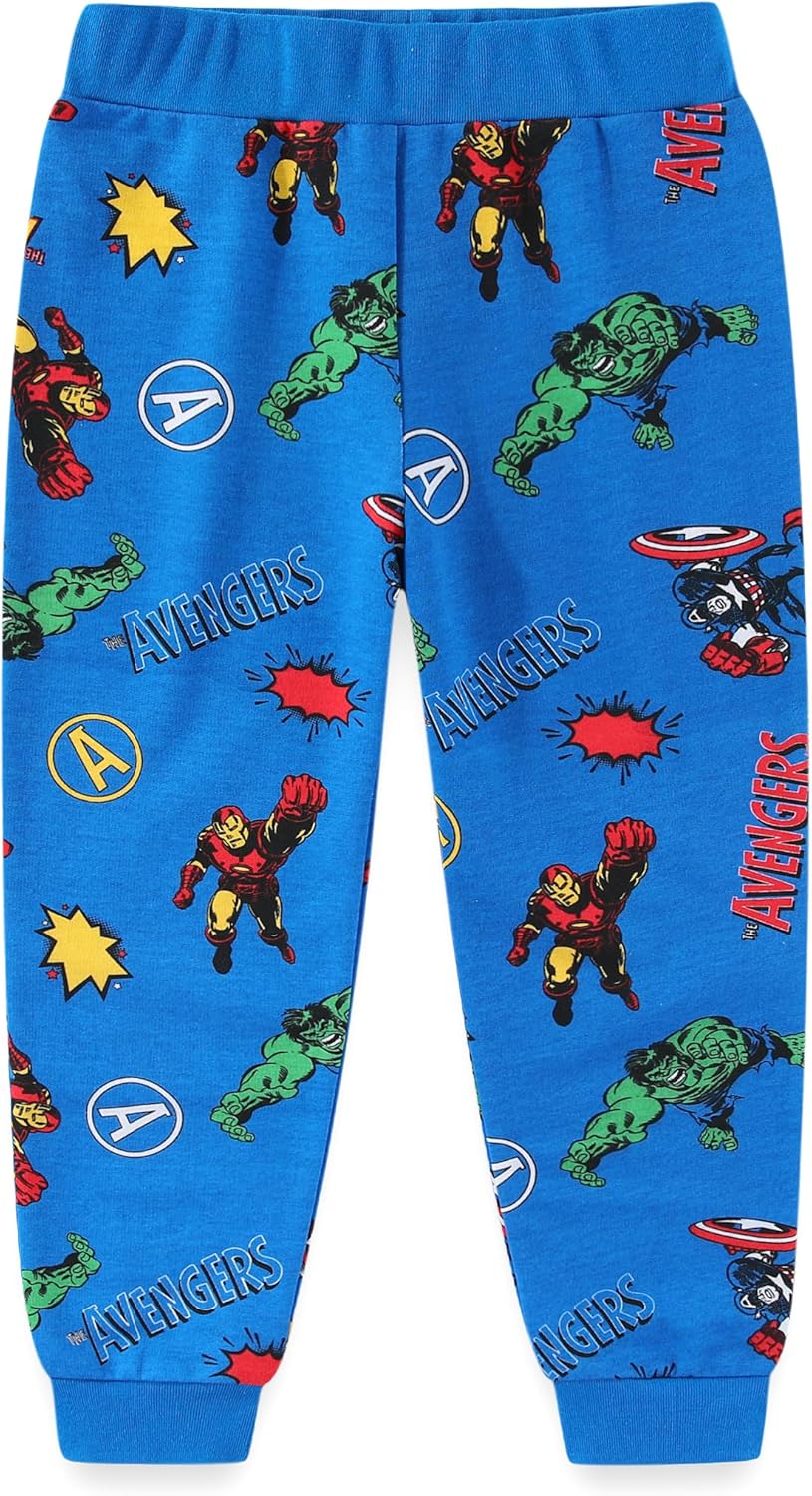 Marvel Avengers Captain America Hulk Iron Man Boys 2 Piece Long Sleeve Shirt and Pants Set for Toddler and Big Kids - Image 3