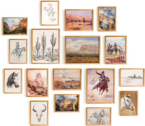 Arte de pared vintage del oeste para decoración de sala de estar, decoración estética bohemia, decoración de pared del desierto para decoración del