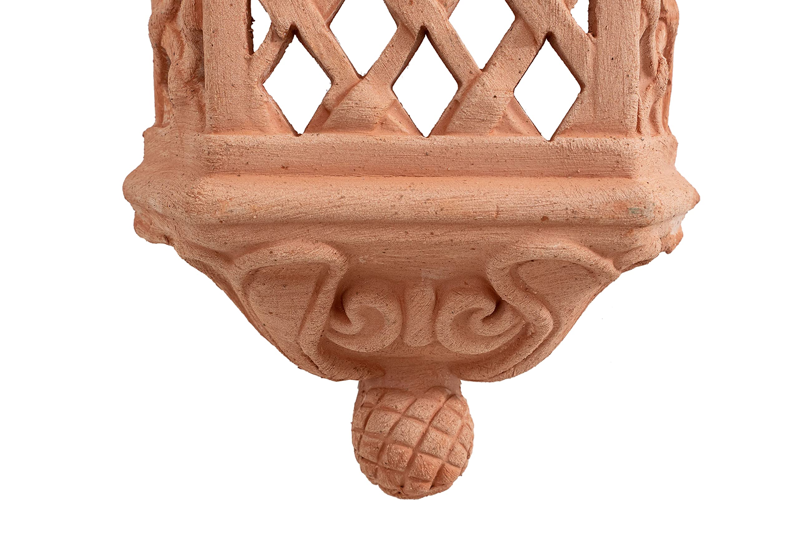 Biscottini Lanterne Exterieur Murale en Terre Cuite 21x11x49 cm | Lampe de Jardin Made in Italy | Lanterne Murale Exterieur