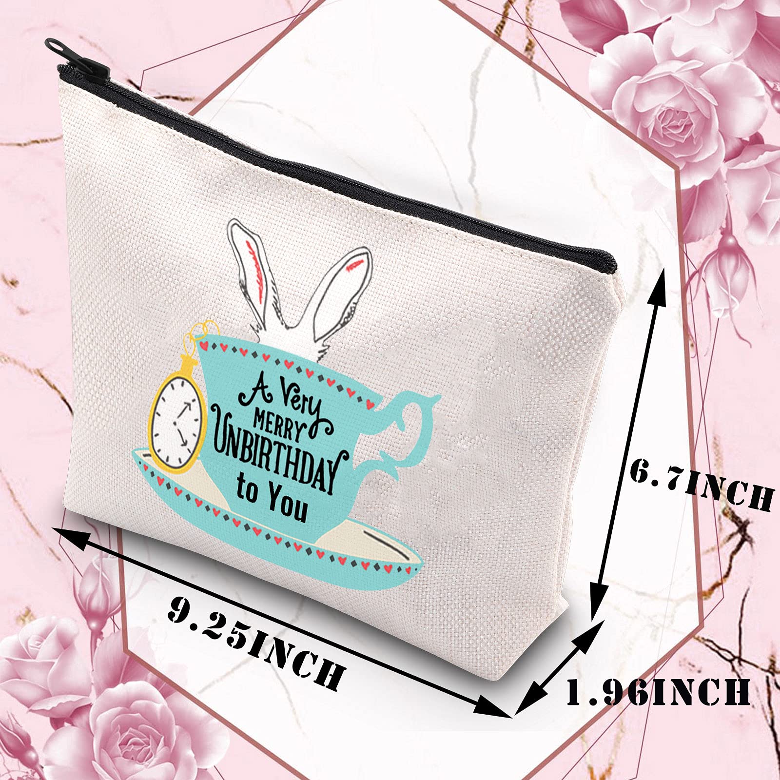 BDPWSS Alice Makeup Bag Alice Lover Gift a Very Merry Unbirthday To You Cosmetic Bag For Friends Sister Alice Theme Gift (Unbirthday to you)