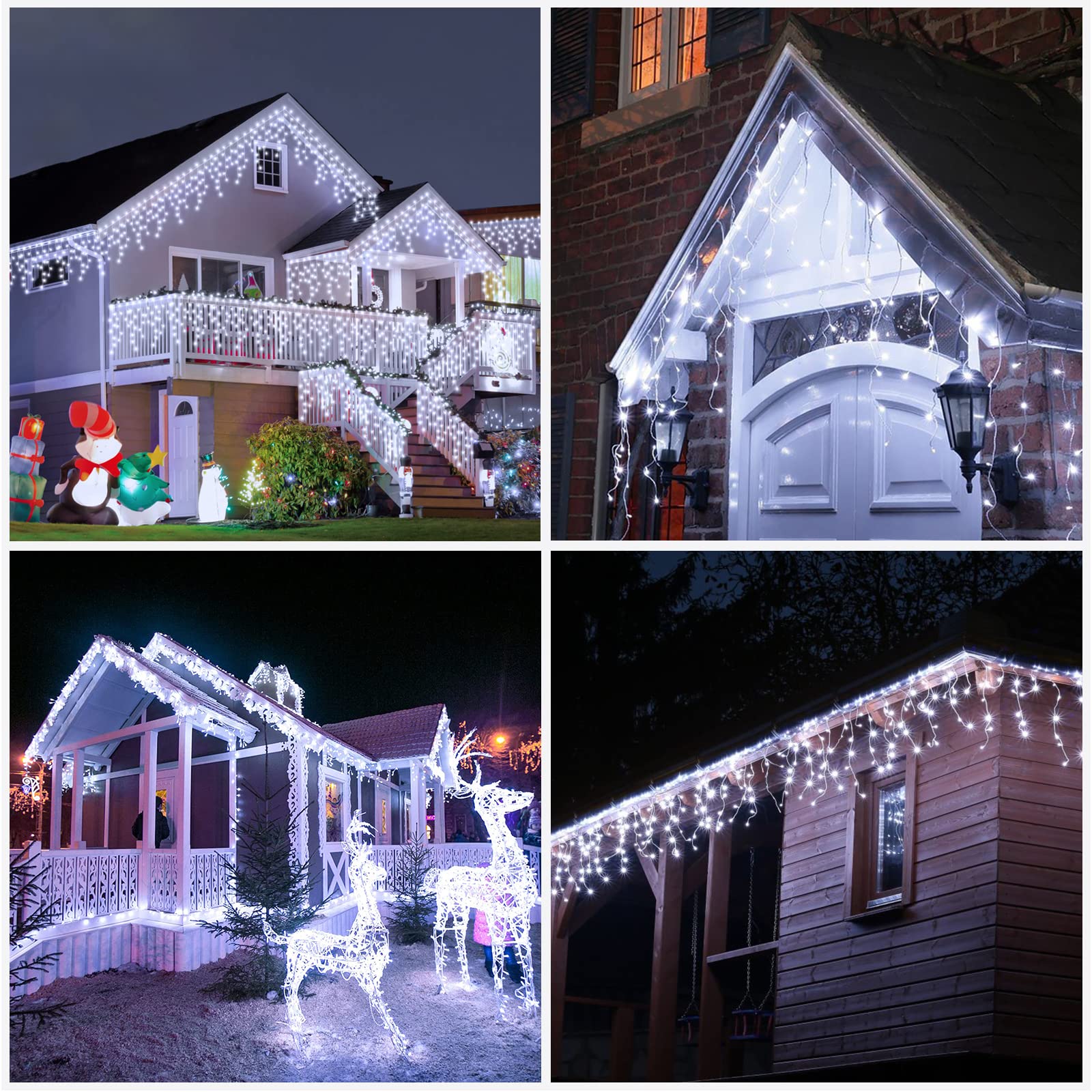 Zorela Luci Natale Esterno Cascata 10M 400 LED Tenda Luminosa Esterno Natale Prolungabile Luci di Natale Cascata di Stalattiti con 8 Modalità Impermeabile per Balcone, Tetto, Giardino