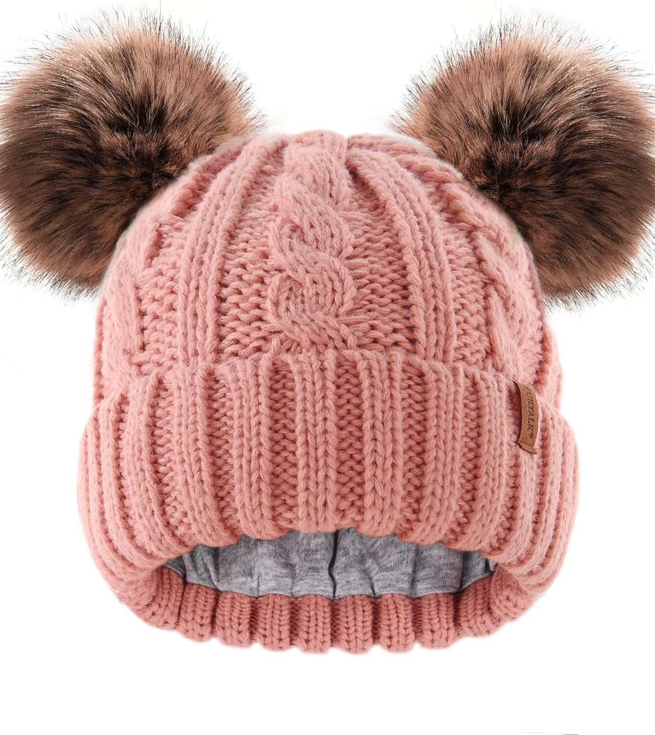 FAMKIT Bonnet Tricoté Pour Enfants Avec Doublure En Polaire Chaude Avec