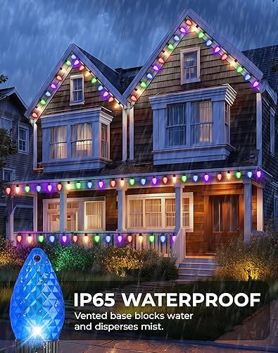 Miniatura 4 de Avatar Controls Luces de Navidad inteligentes C9, cadena de 150 luces LED de 99 pies, cambio de color, sincronización de música, control de