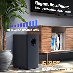 Barre de son Saiyin pour TV intelligente avec caisson de basses, système de son surround 100W avec barre de son détachable pour TV avec tweeter à corne, basses réglables et connexion HDMI-ARC/Bluetooth optique/AUX
