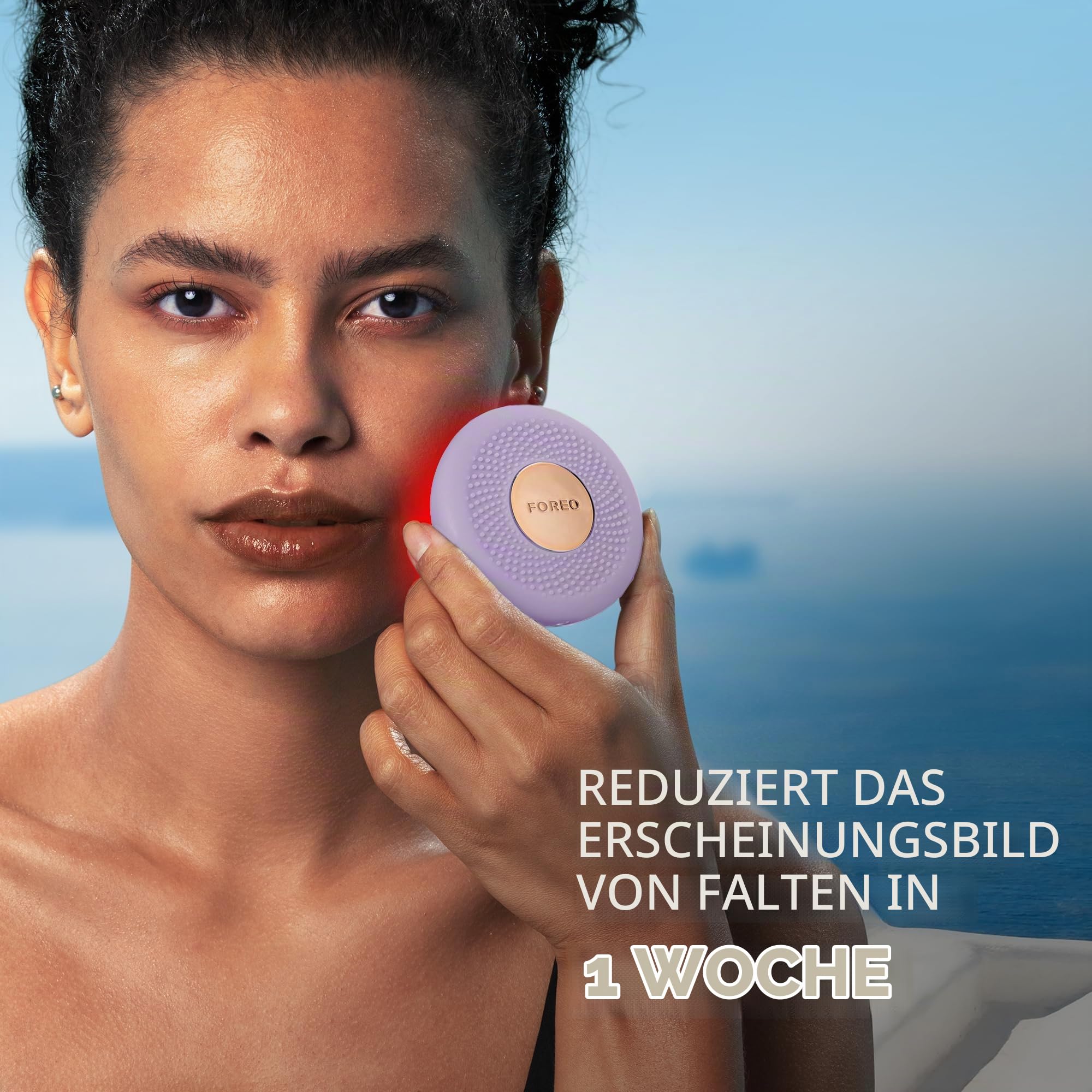 FOREO UFO 3 go Gesichtsmasken-Hautpflegegerät unterwegs – Feuchtigkeitscreme – Anti-Aging-Pflege – Vollspektrum-LED- und Rotlichttherapie – Thermotherapie – T-Sonic-Massage – kompakt – Lavender