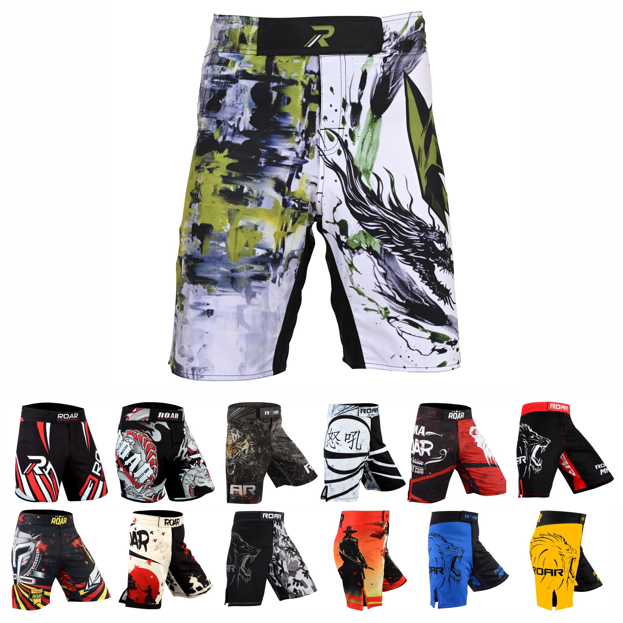 ROAR-INT MMA Fight Shorts Grappling Kickboxing Muay Thai Shorts BJJ Gym Training Running Athletic Wrestling Shorts
