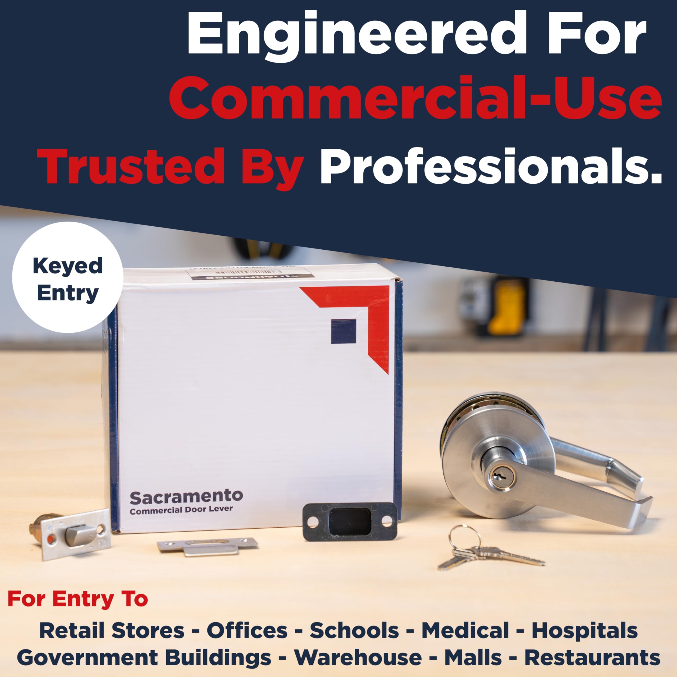 HISAFE Levier De Porte De Rangement Commercial Robuste, Poignée De