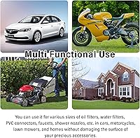 Vista 7 de Llave de correa ajustable, herramienta de llave de filtro de aceite resistente con cinturón de acero, herramienta de correa de goma multiusos