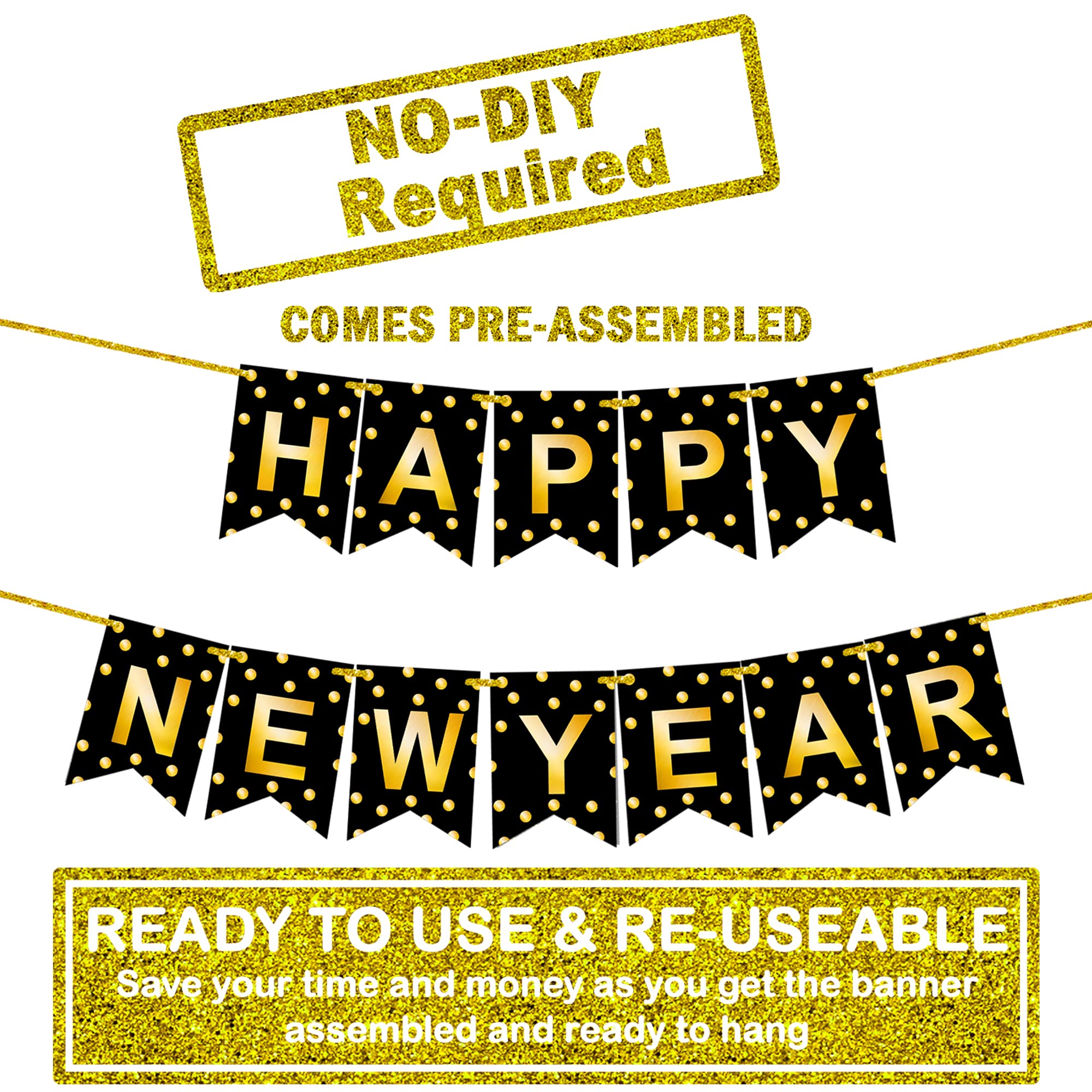 Snapklik.com : Happy New Year Banner 2024 - Large 10 Feet, No DIY Happy ...