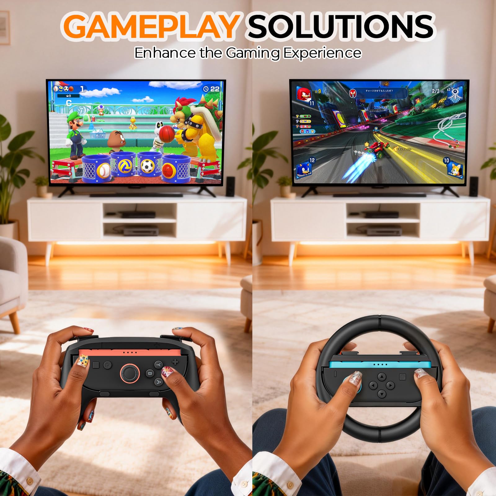 Retear Kit Accesorios Switch 2 (17 en 1), 2*Mando Pro Switch 2, Funda De Transporte Portátil, Protector Pantalla, Agarres para Joycon, Volantes, Estuche Tarjetas Juego Y Carcasa para Nintendo Switch 2