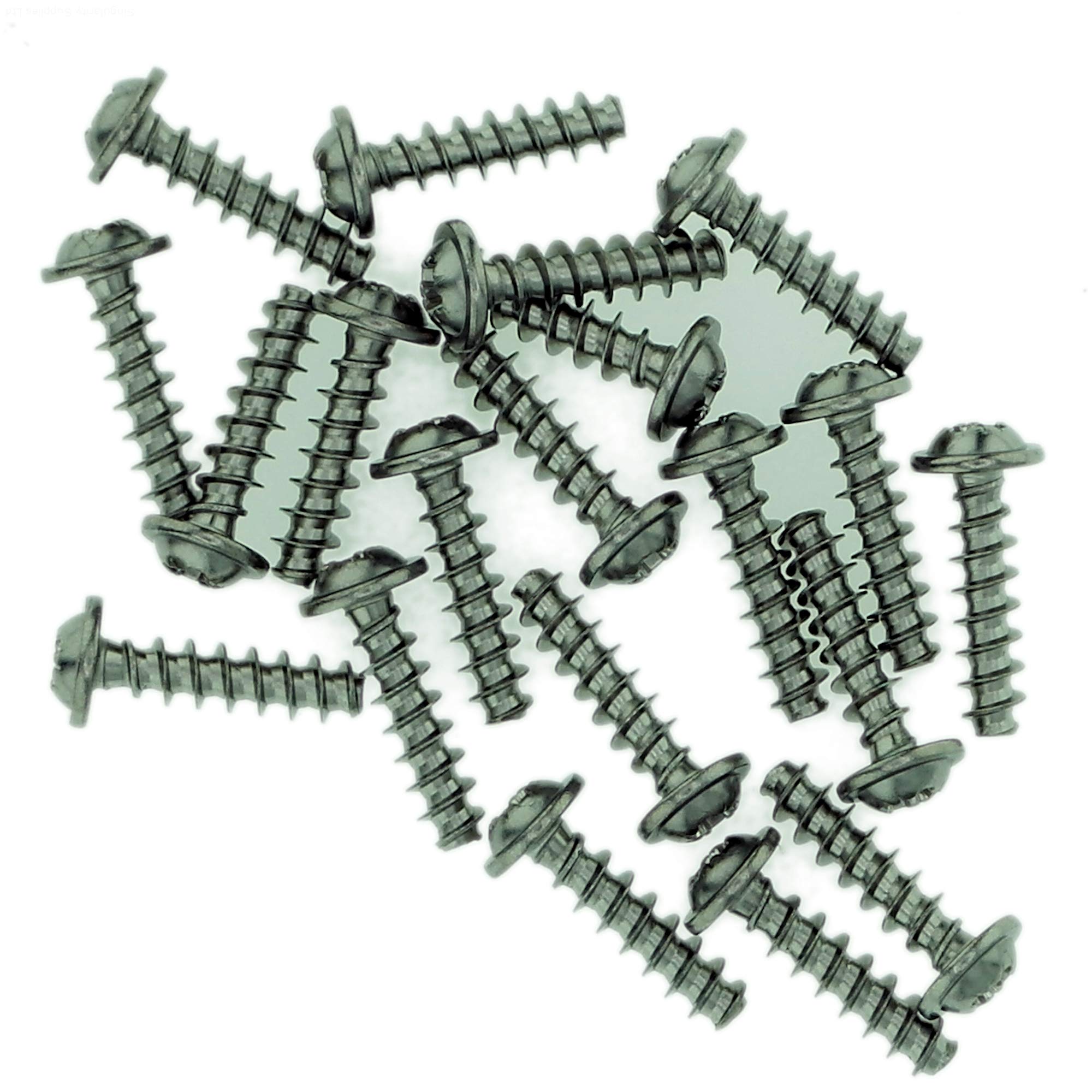 Singularity Supplies D4 (4Mm X 12Mm) Pozi Pan Screws For Plastic (Flanged) - Stainless Steel (A2) (Pack Of 20)